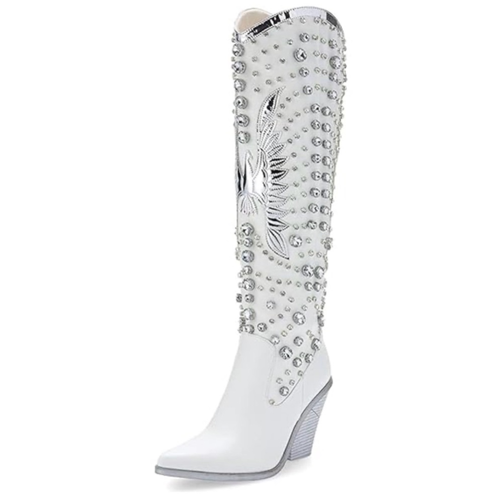 Azalea Wang Upbeat Rhinestone Cowboy Boot, Sz 8 NWT - Picture 3 of 16